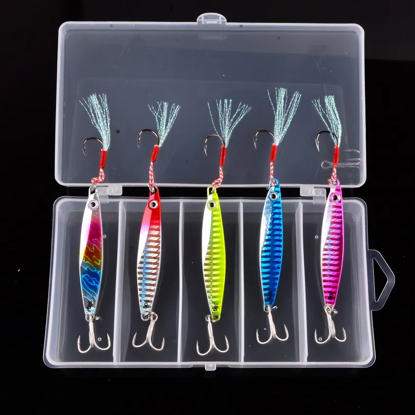 

5Pcs Fishing Lures Metal Jigs 7G 12G 17G 22G 30G 40G Spoon Jigging Tuna Spinner Bait Sea Lure Fishing Tackle Minnow Pesca
