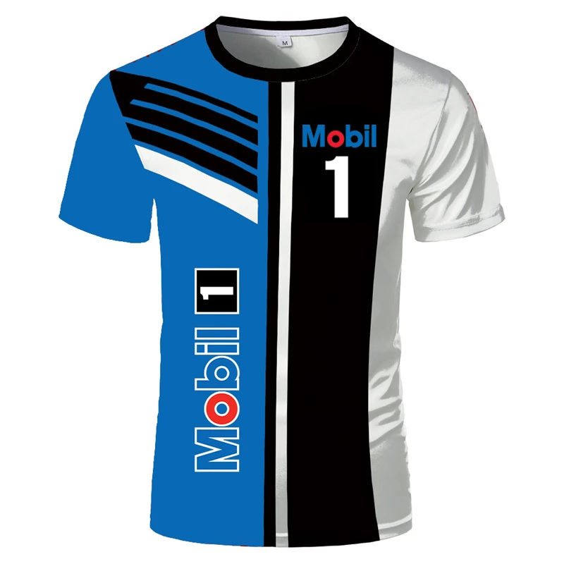 

2022 Summer Mobil Oil Logo Creative Short Sleeve Men's Motorcycle Work Clothing Outdoor Leisure Sports Harajuku Hip Hop T-Shirt