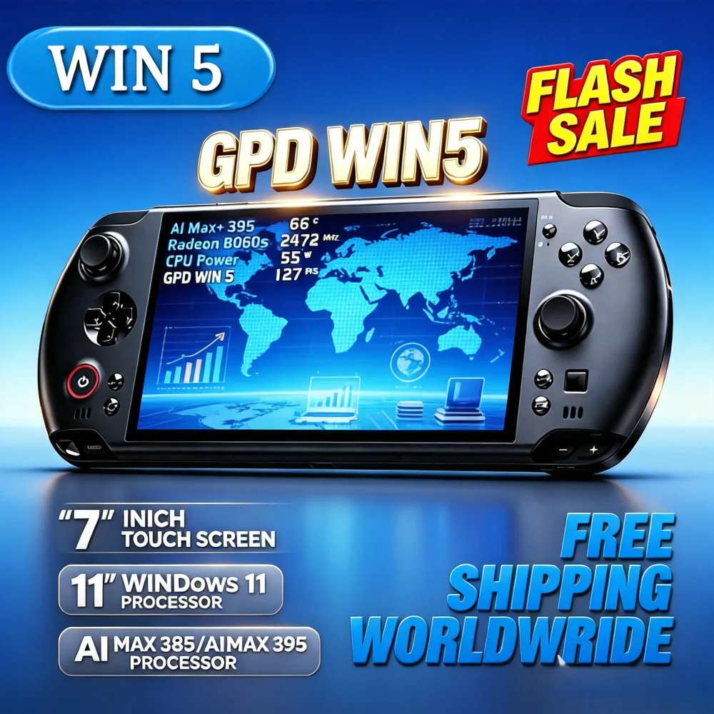 Фото Портативная игровая консоль GPD Win 5 с Windows 11, процессором Radeon 8060S, графическим процессором AMD395, SSD M.2 2280, 7-дюймовым экраном 120 Гц №2