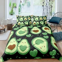 home textiles luxury 3d avocado print duvet cover set 23 pcs pillowcase kids bedding set aueuukus queen and king size