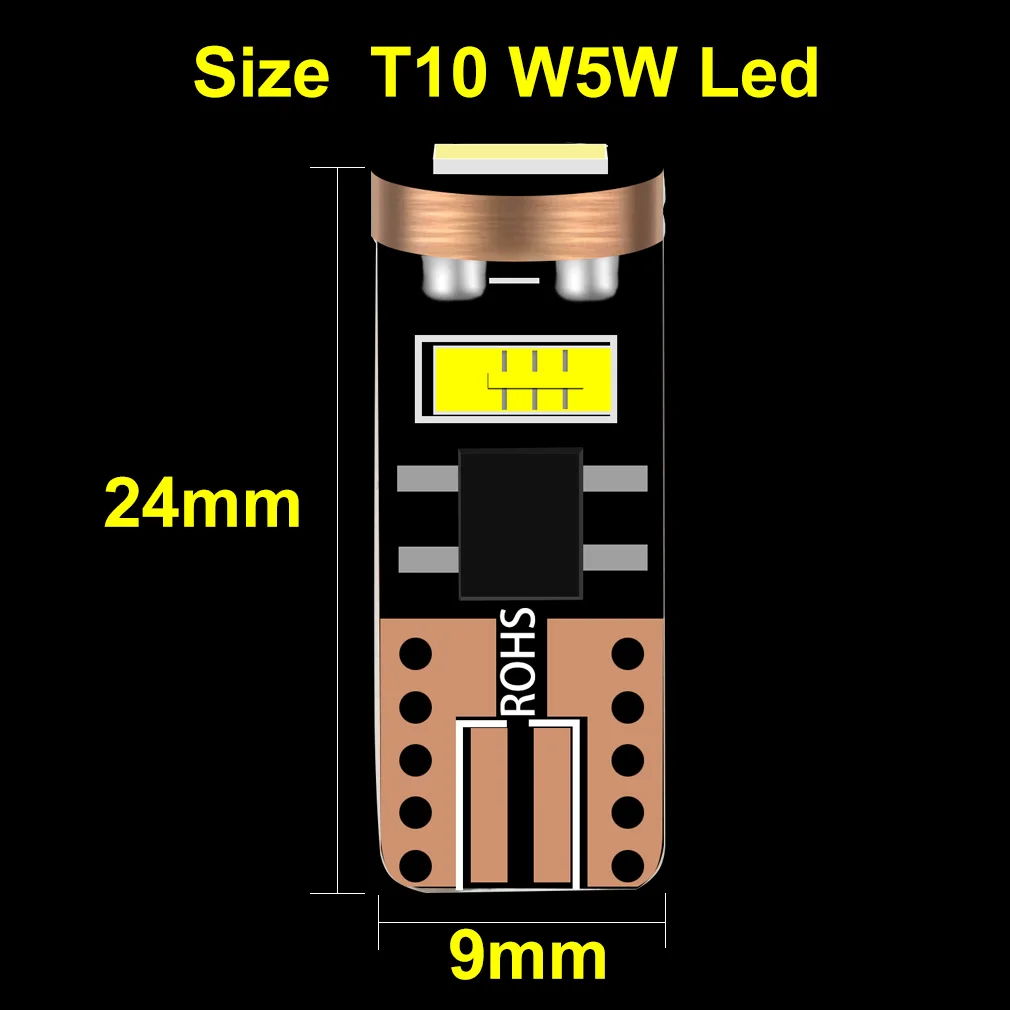 2000LM CSP T10 W5W LED Bulbs 194 168 LED Car Canbus Interior Map Dome Lights Parking Light Auto Signal Lamp 12V 6000K images - 6