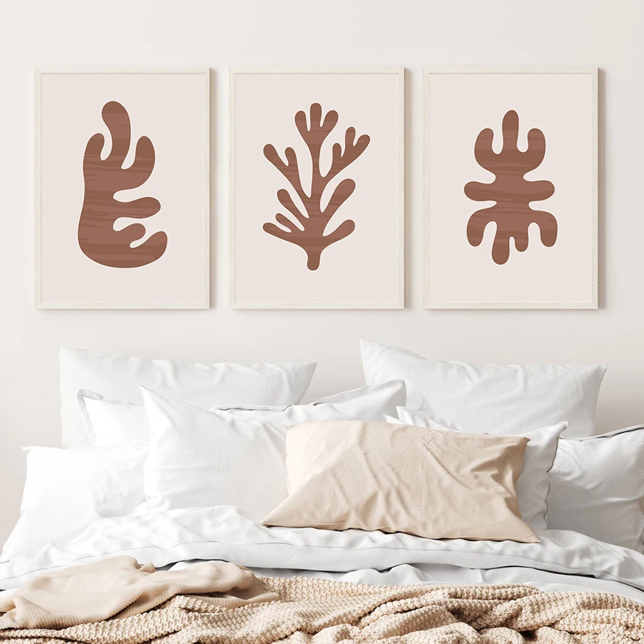 Абстрактный коричневый органический текстурированный постер настенный