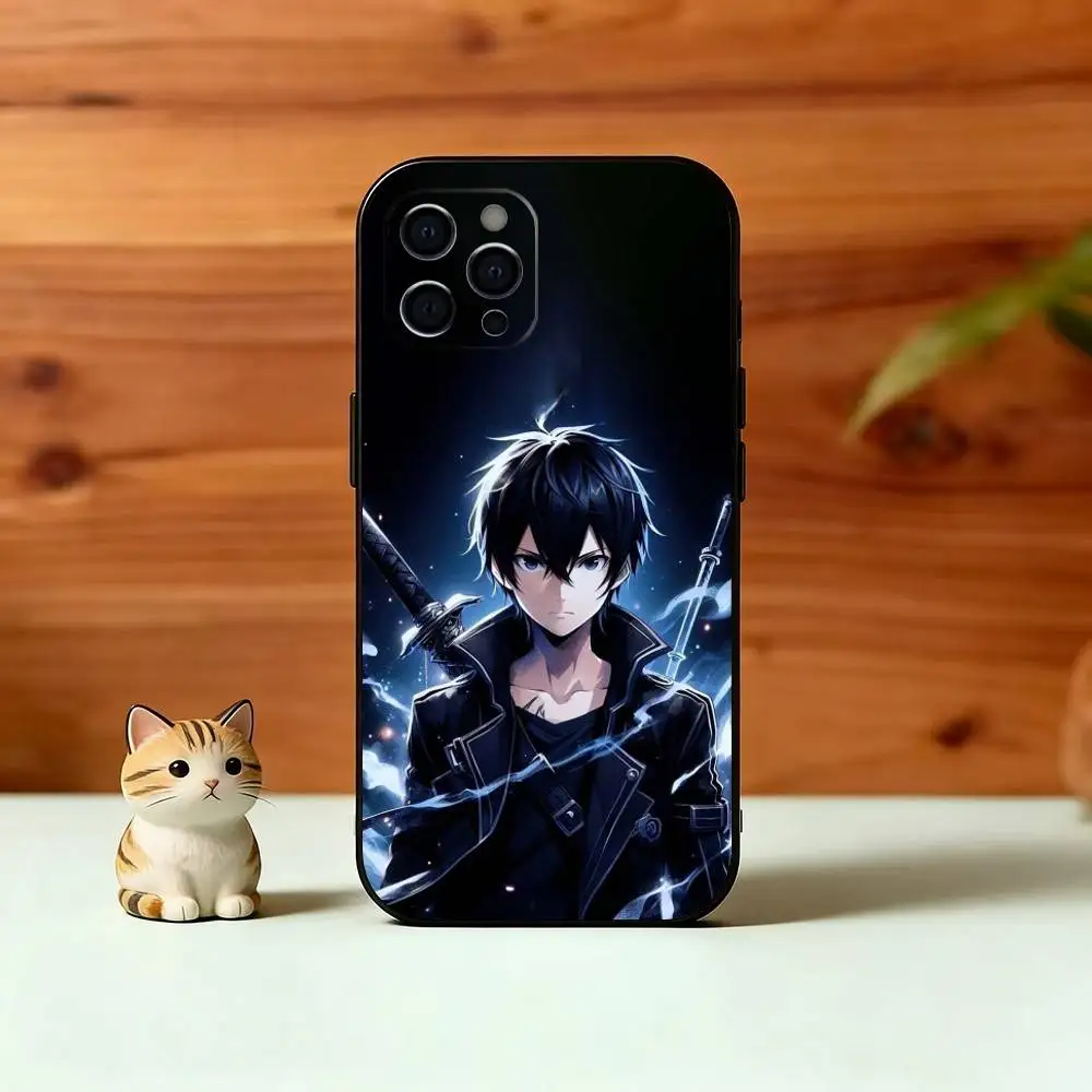 Фото S-Sword Art Online K-Kirito Phone Case Silicone Soft For IPhone 17 16 15 14 13 12 11 X XR Plus Pro Max Plus №3