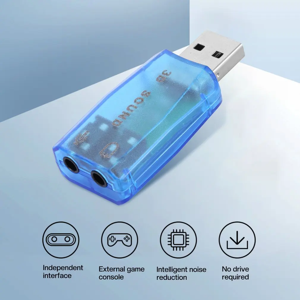 

1 шт. 3D Аудио карта USB 1,1 для микрофона/динамика адаптер объемный звук 7,1 CH для ноутбука Высокое качество