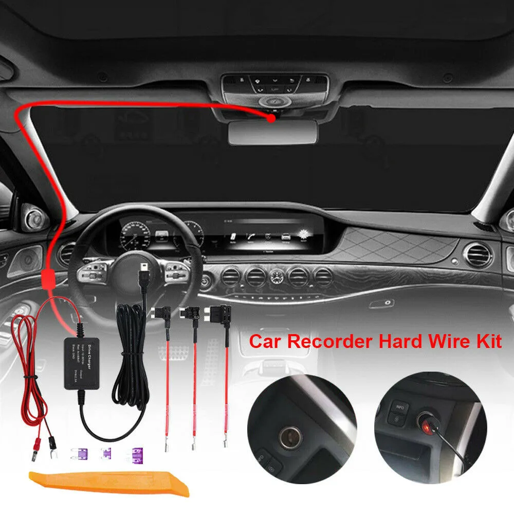 

Car Hard Wire Kit Box For Recorder Dash Cam Camera GPS Nextbase Mini USB Recorder Step-down Line Cable High Quality
