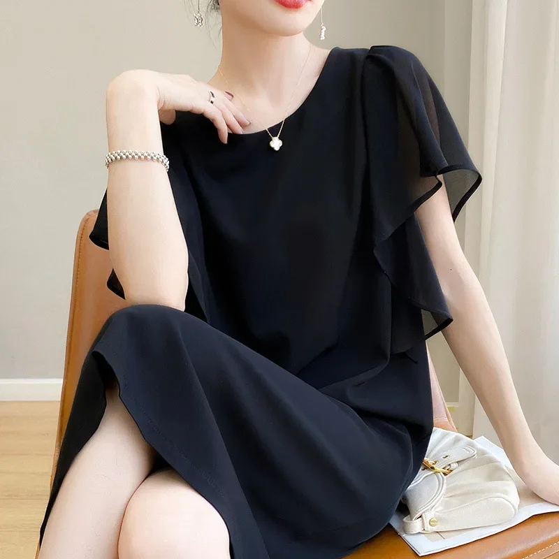 Платье из натурального шелка во французском стиле женское новое летнее атласное