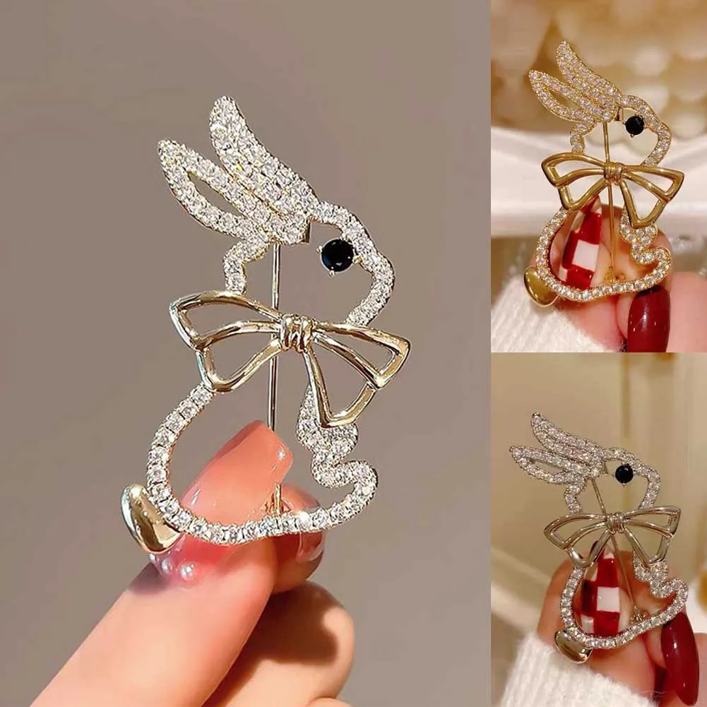 

New Year Fashion Hollow Out Rabbit Brooch Cartoon Animal Brooch Artist Jewelry Best Friends Gift Clothes Lapel Pin Brooches