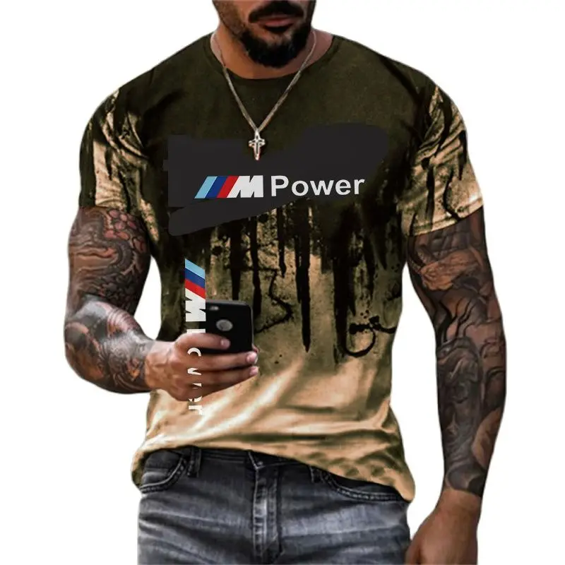 

3D printed short sleeve tops for men 2023 summer new sports models for BMW sexy short sleeve