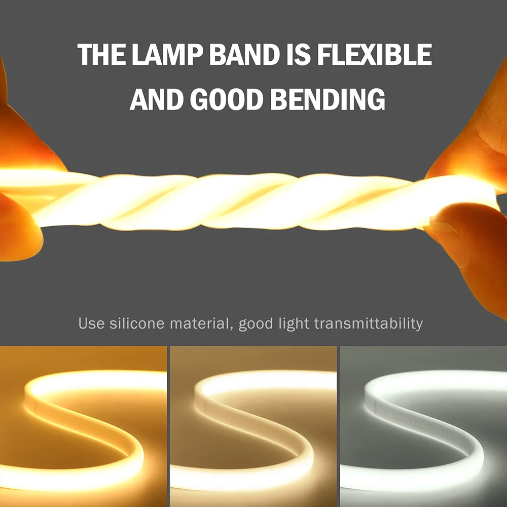 220 В COB светодиодная лента с регулируемой яркостью диммер вилка европейского