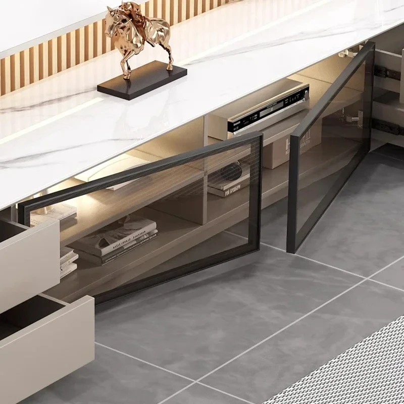 Роскошный стенд для телевизора с консолями комбинированное хранилище спальни