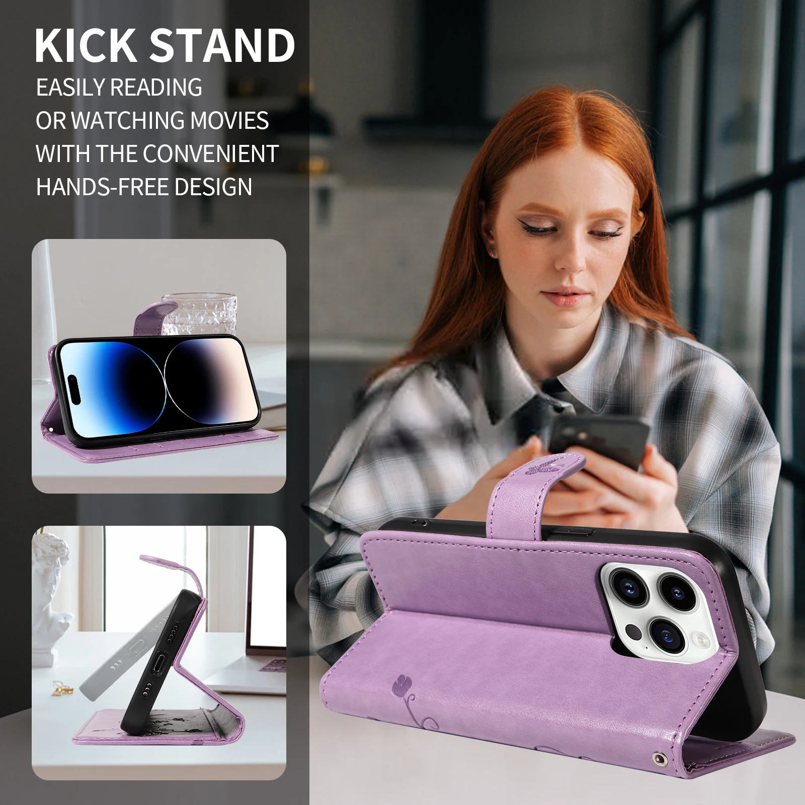 Кожаный чехол-книжка с рельефным деревом для Google Pixel 8 8A 6 7A 7 Pro