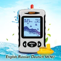 lucky ffw718 fish finder englishrussian menu rechargeable waterproof wireless fishing 125khz sonar echo sounder fishfinders