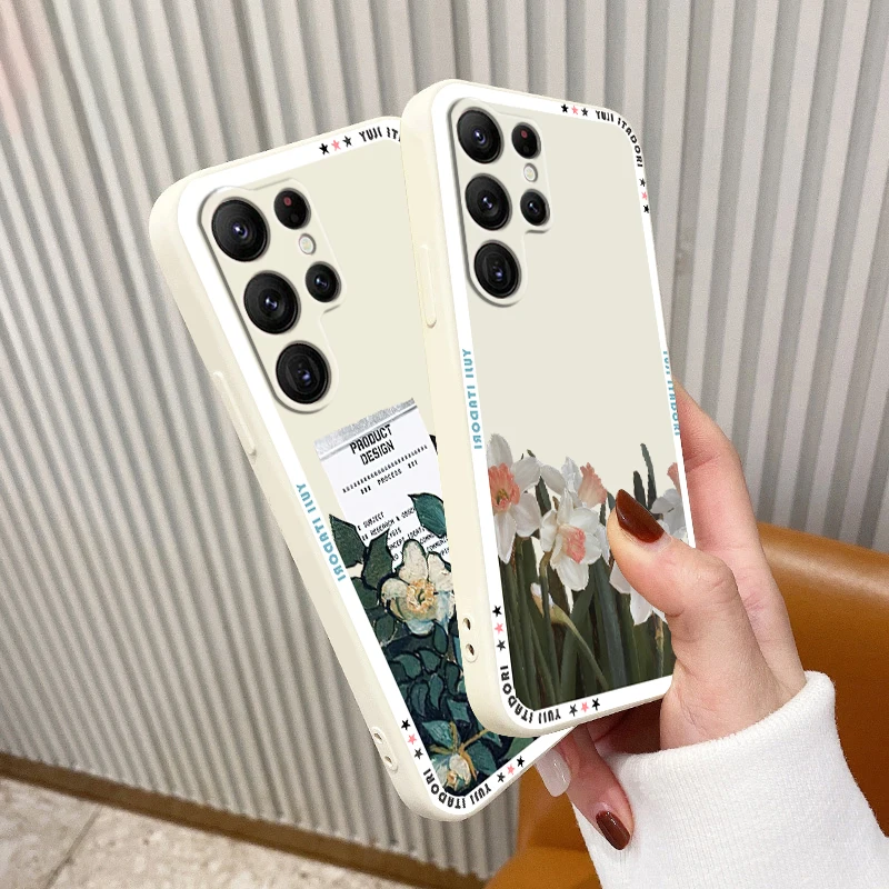 

Liquid Rope Cover Flower Luxury Scene Art Cute Phone Case For Samsung Galaxy S23 S22 S21 S20 FE S10 Plus Lite Ultra 5G Funda