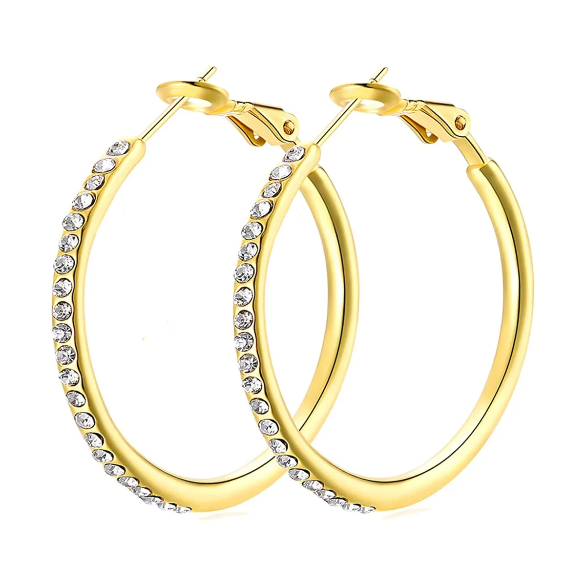 

Женские серьги-кольца из нержавеющей стали с серебряным покрытием