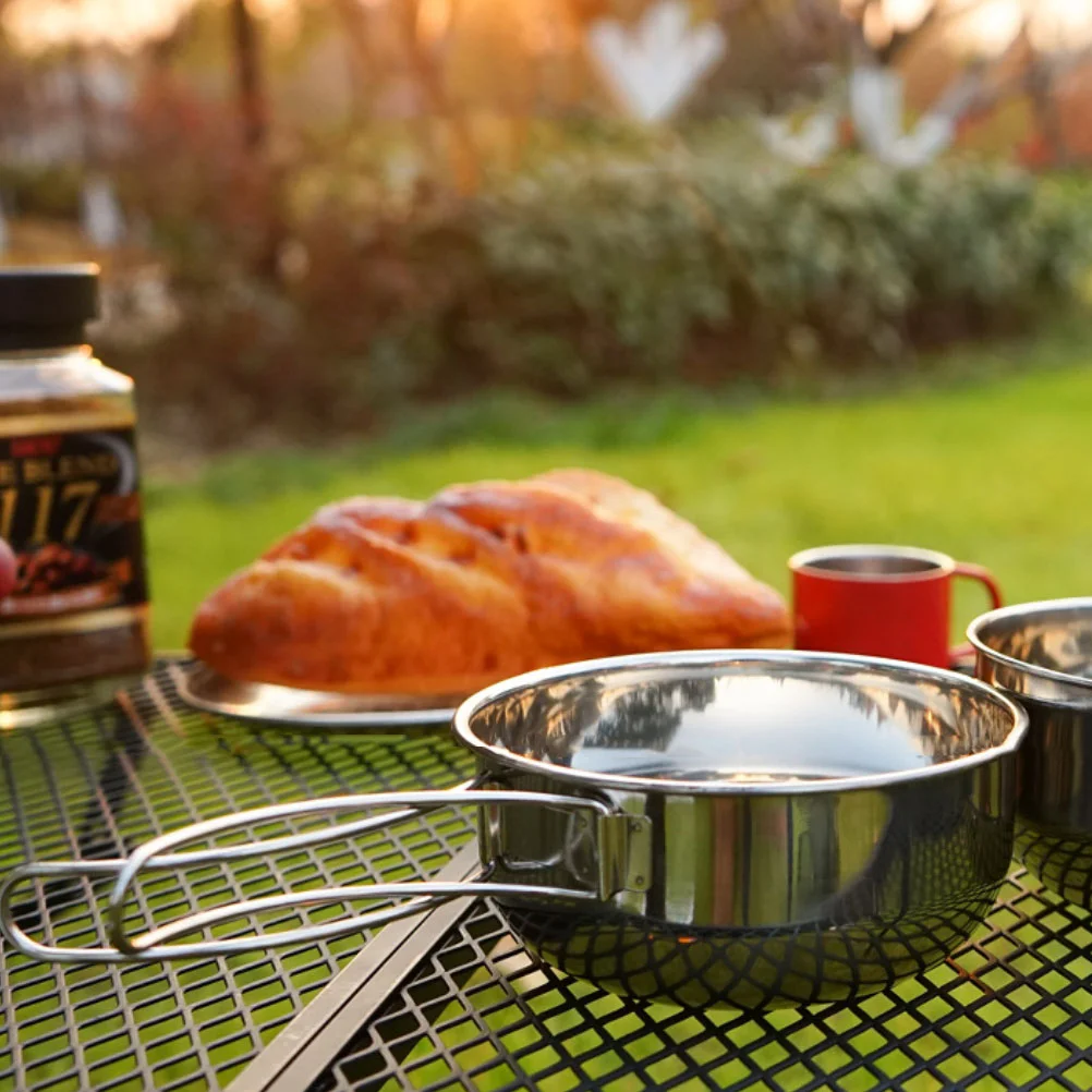 

Hiking Gear Camping Pot Stainless Steel Camping Collapsible Bowl Stainless Steel Bowl Camping Cookware Camping Portable