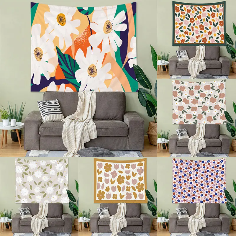 

Small Fresh Floral Pattern Tapestry Suitable for Home Decor Daisy Print Tapestry Bedroom Living Room Home Decor Moda