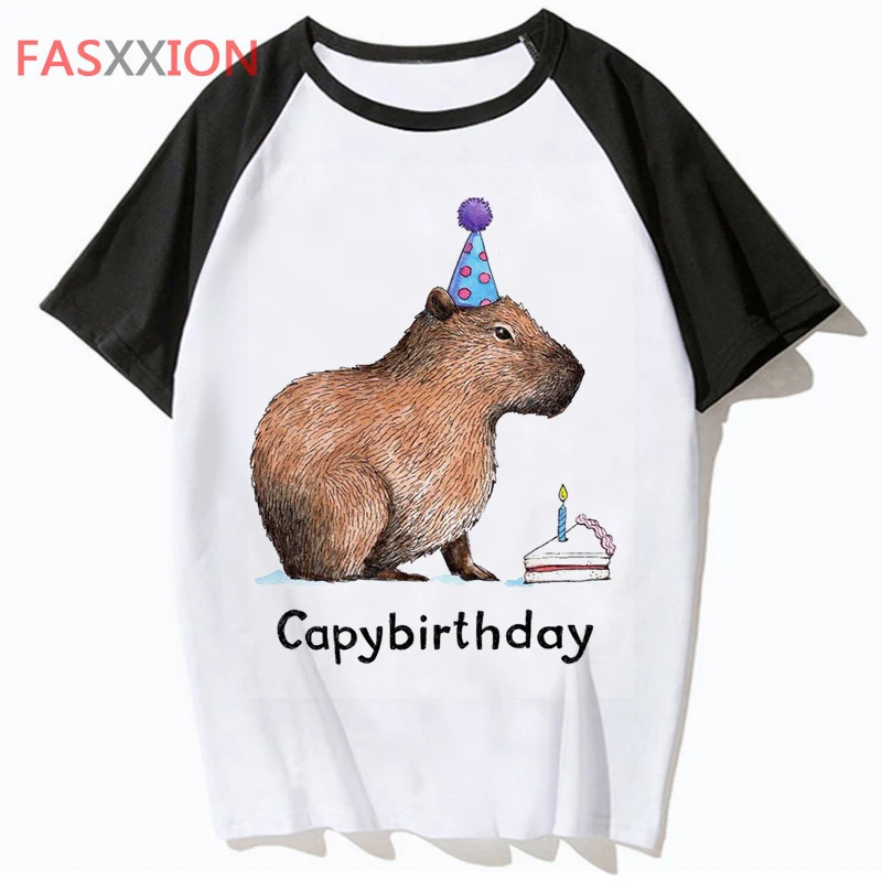 Capybara T Shirt Streetwear Hop Funny Tshirt Men Top Harajuku Hip Tee for Male Clothing T-shirt