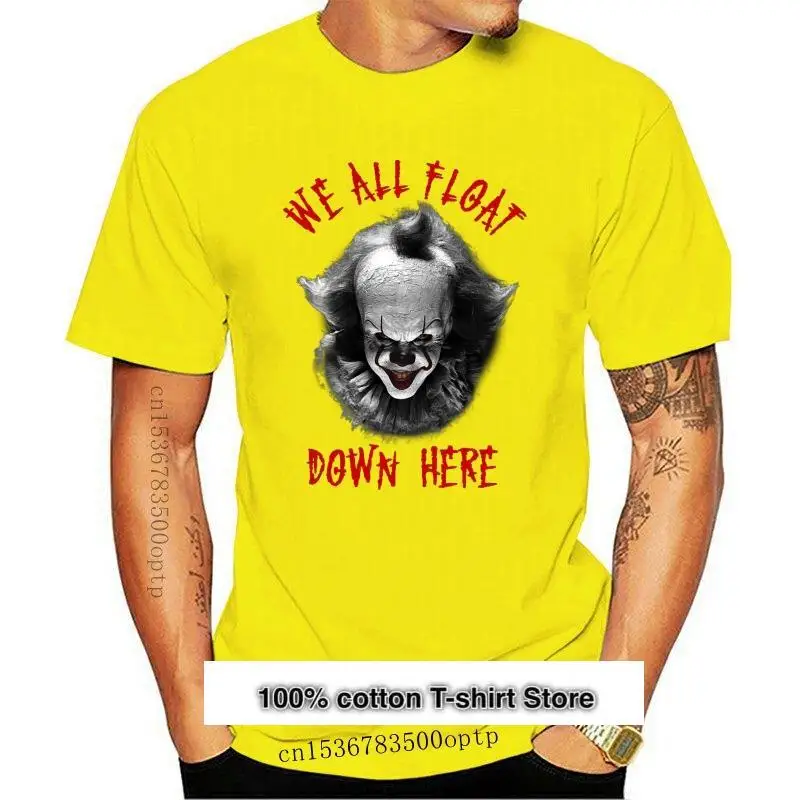 

Camiseta con estampado de películas de Horror para hombre, de Pennywise Camiseta de algodón, manga corta, payaso, Halloween, Te