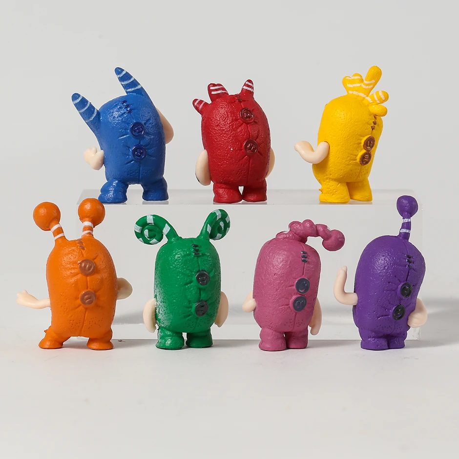 7 шт./компл. аниме мультфильм Oddbods ПВХ Фигурки дисплей Модель Q версия настольные