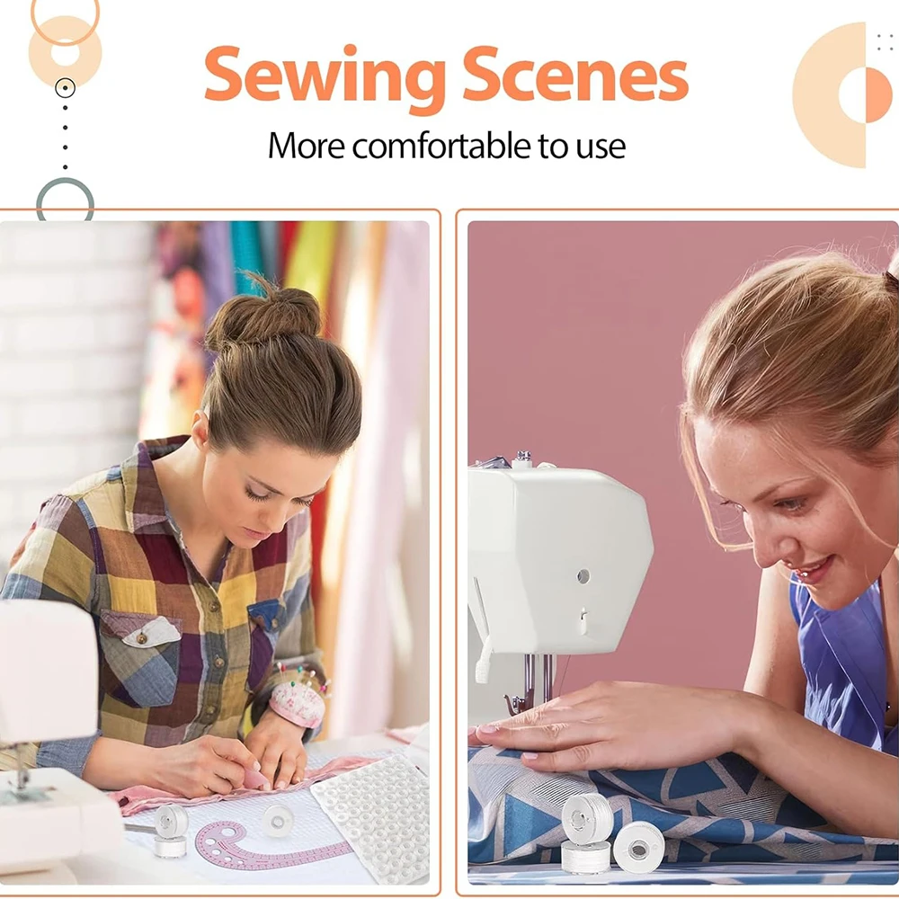 40 шт. белая шпуля полиэстер для шитья совместима с вышивкой Brother Singer BabyLock Janome