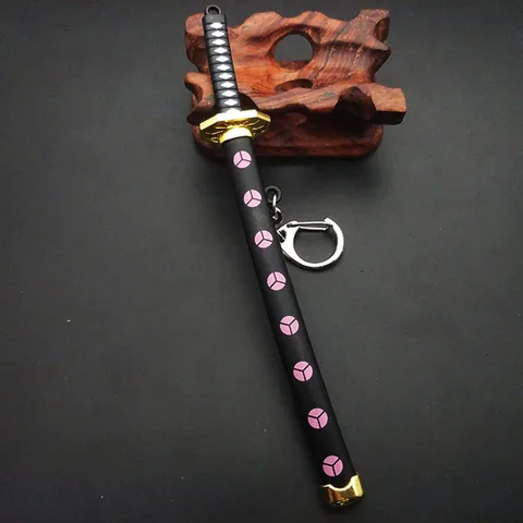 Цельный брелок для ключей из аниме ророноа Зоро самурайский меч металлический брелок для ключей подвеска на ножку брелок с пряжкой Катана унисекс ювелирные изделия подарки