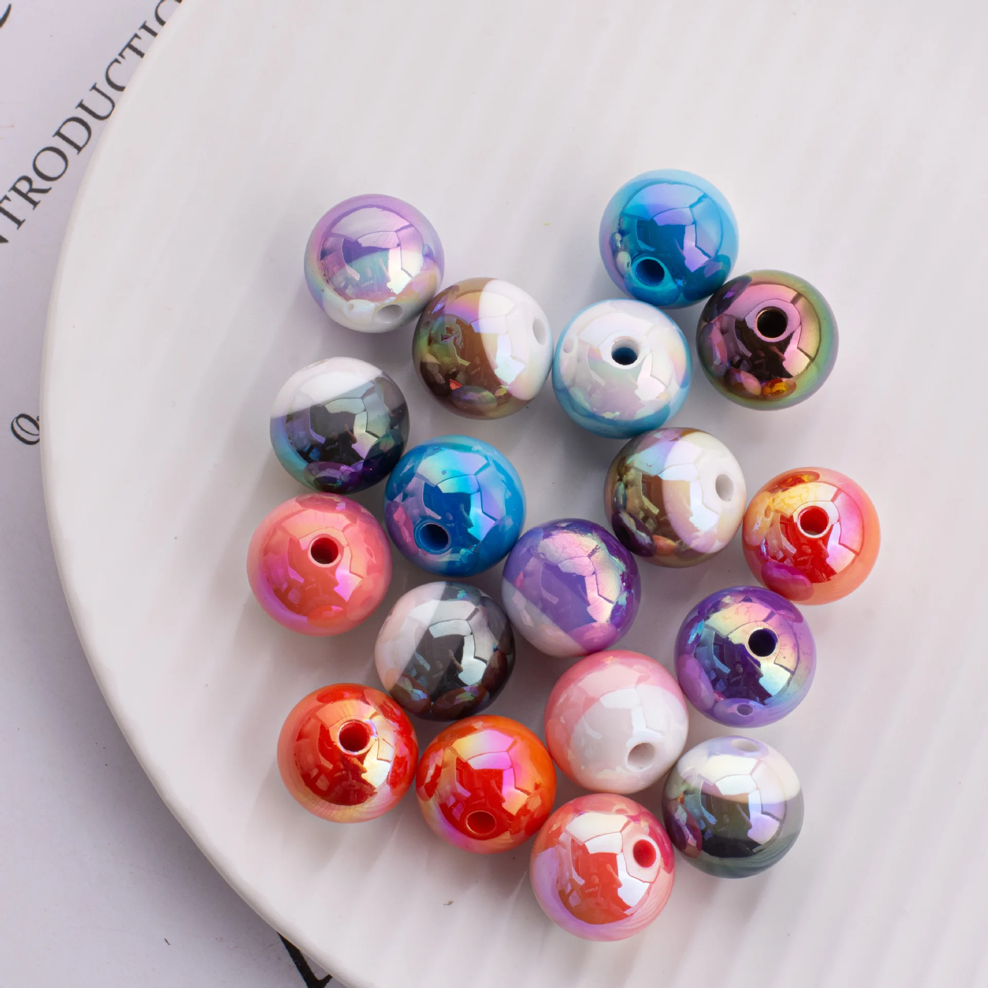 

16mm 60pcs AB Colors Round Resin Stripes Beads Fit Girls Bubblegum Necklace Bracelet Earring Making Gumball Pastic Accessory