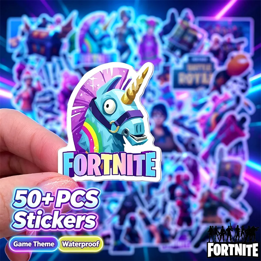 Фото Наклейки Fortnite Battle Royale, водонепроницаемые виниловые стикеры из ПВХ, декоративные наклейки для ноутбука, чемодана, бутылки для воды, скейтборда №1