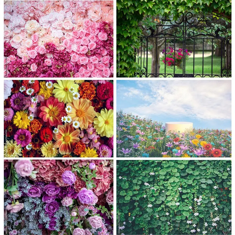

Vinyl Photography Backdrops Prop Flower Wall Wedding Valentine's Day Theme Photo Studio Background Props 211223 HHQQ-08