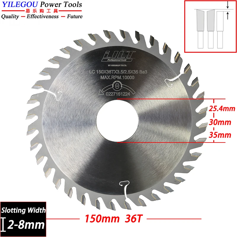 150mm TCT Slotting Saw Blades 6" Carbide Grooving Saw Blades