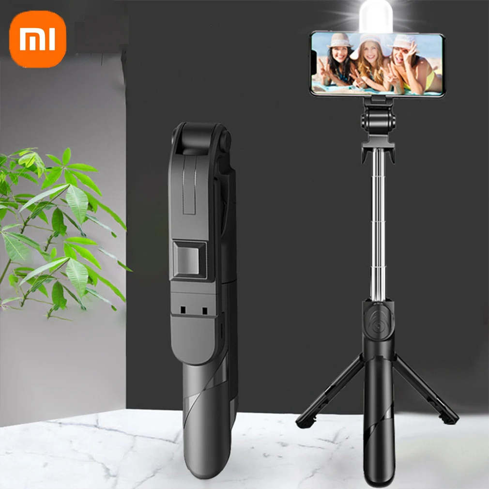 

Xiaomi 2023 NEW Bluetooth Wireless Selfie Stick Mini Tripod Extendable Monopod with fill light Remote shutter IOS Android phone
