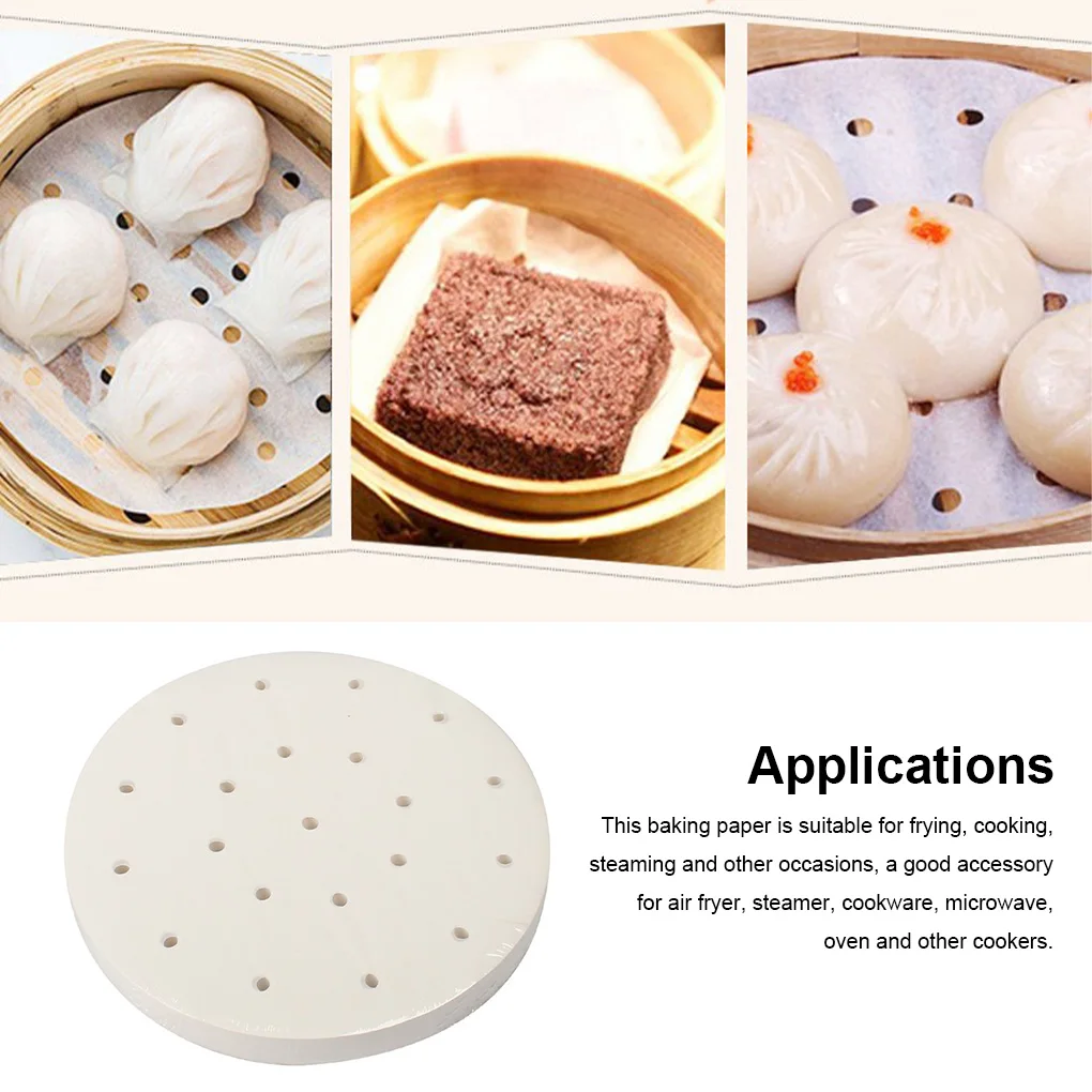 

Pack of 100 Baking Mat Frying Non-stick Oil-proof Waterproof Temperature Resistance Air Fryer Paper Cookware Sheets 18CM