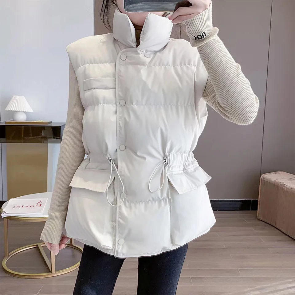 Trendy New Style Down Jacket Waistcoat Casual Women Luxury Brand Design Loose Waist Foreign Style Down Jacket Thickened Coat M86