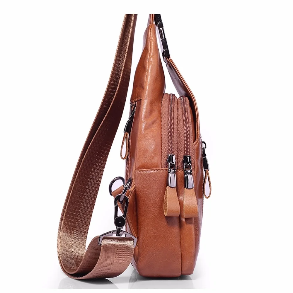 Рюкзак мужской из натуральной кожи модная сумочка в стиле ретро повседневный