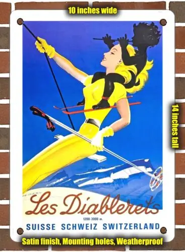 Металлический знак-1963 диаблет Швейцария-10x14 дюймов