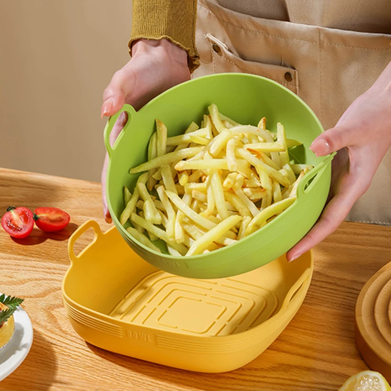 

Air Fryer Bowl Silicone Heat-resistant Bowl Baked Rice Baking Pan Round Household Baking Oven Special Pan Air Fryer Accessories