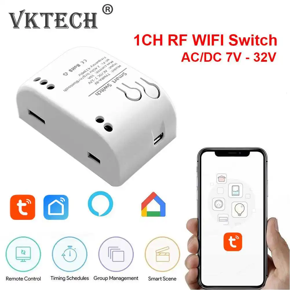 Умный модуль переключателя двигателя с Wi-Fi, односторонний релейный модуль с самоблокировкой, дистанционное управление через приложение, 2200 Вт/10 А, аксессуары для Alexa Google Home