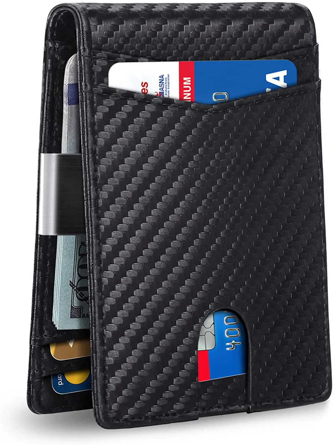 

Card Bag 100% Inner And Outer Leather Anti-theft Brush RFID Men's Dollar Clip Sleeve Card Holder