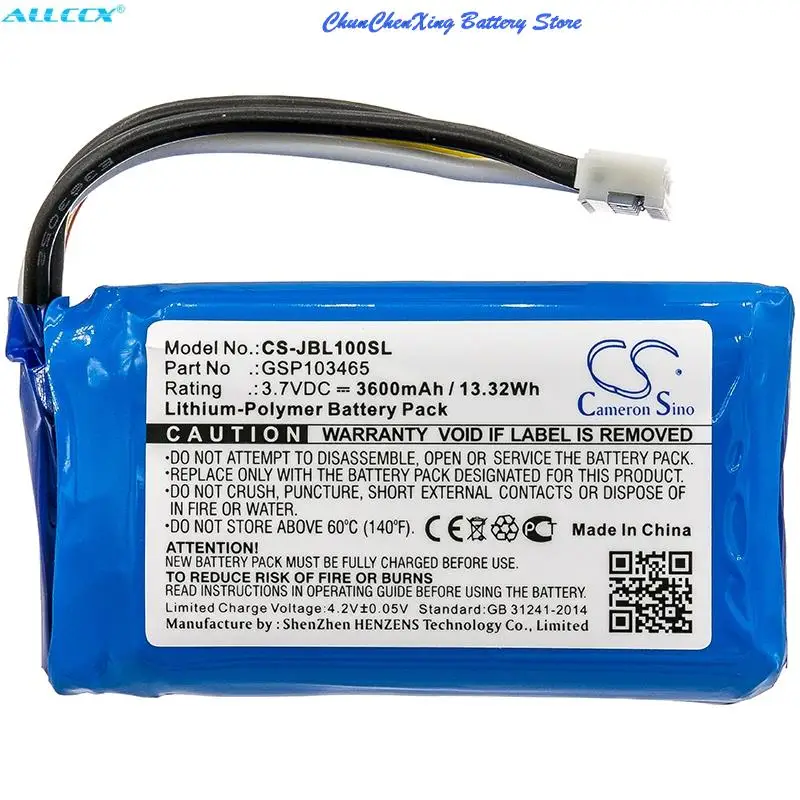 Cameron Sino 3600mAh Battery GSP103465 for JBL Link 10