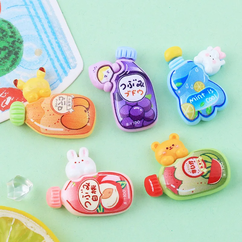 

Resin Cartoon Simulation Animal Soda Beverage Bottle Flatback Cabochon Scrapbook Kawaii DIY Embellishments Accessories