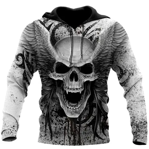 Men's Hoodies Sweatshirt 3D Print Horror Skull Streetwear Harajuku Pullover Hip Hop Jacket Men Women Tracksuit Oversized Hoodie