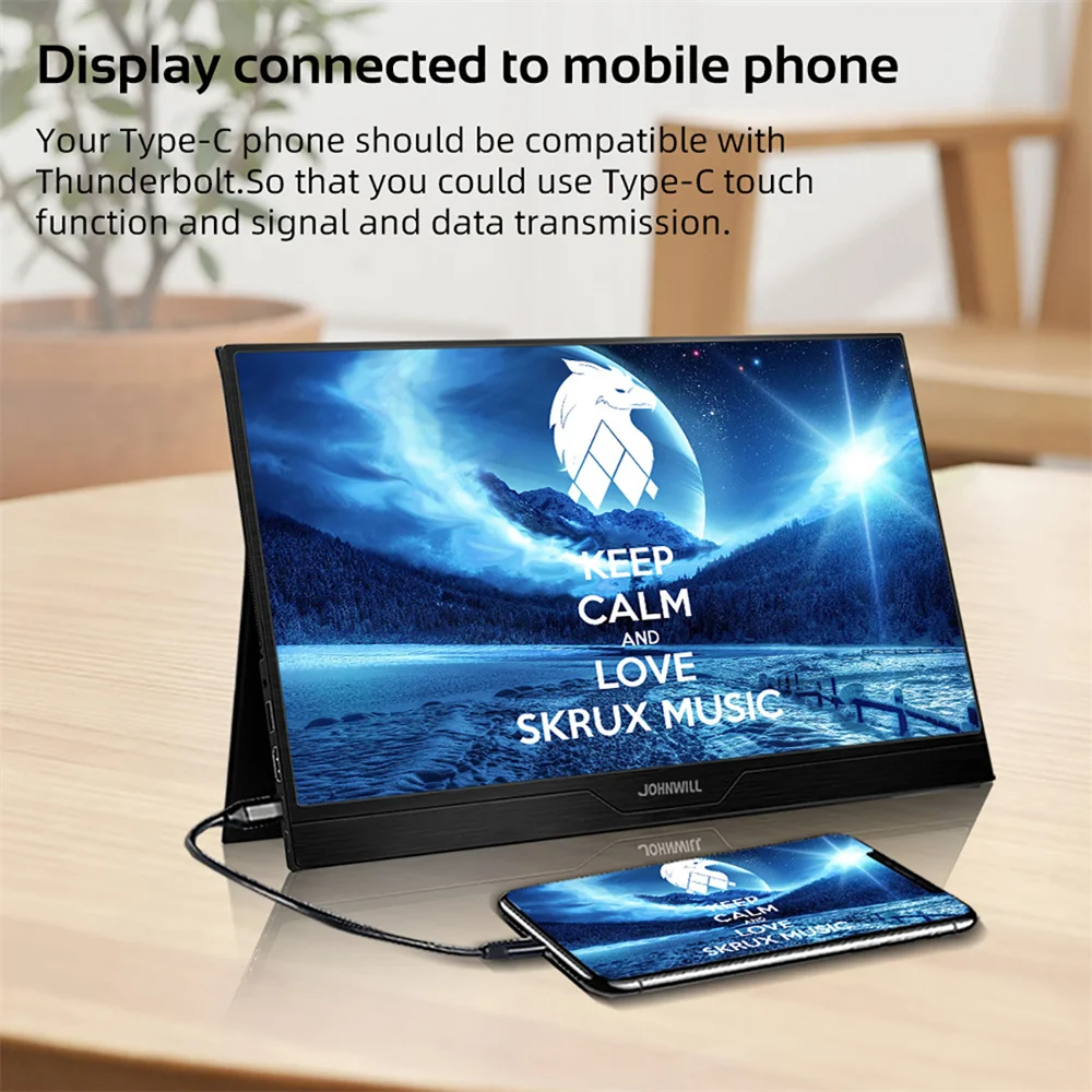 Ультратонкий Монитор 15 6 дюйма с сенсорным экраном 1080P IPS USB Type C портативный