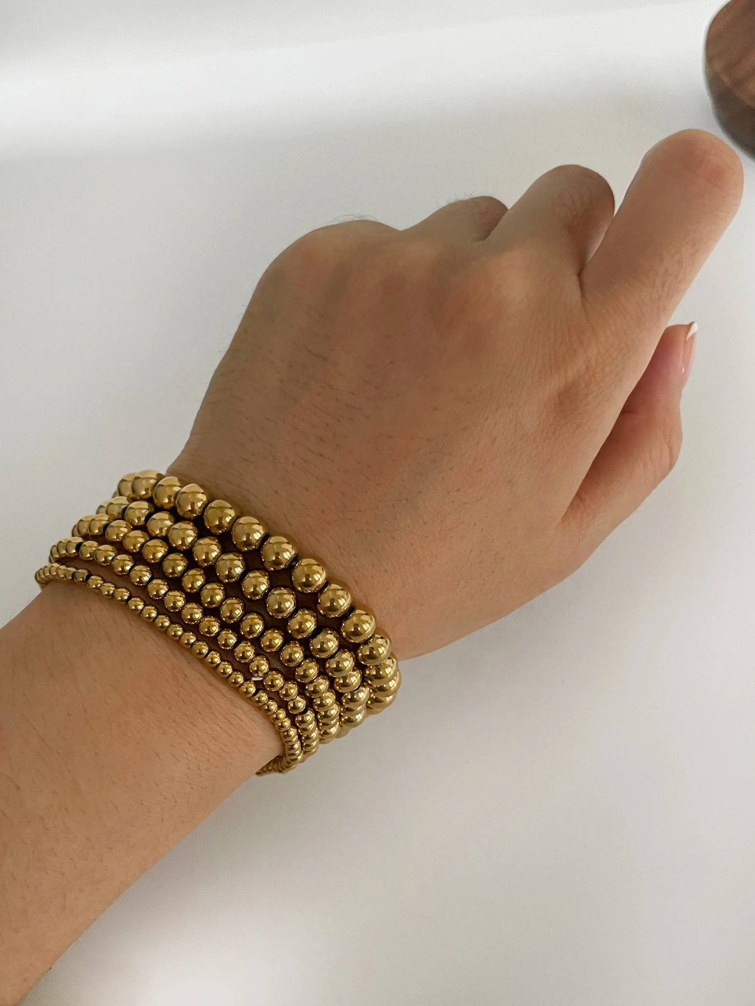 GHIDBK 3 4 5 6 7 мм браслеты из нержавеющей стали с бусинами для женщин и мужчин