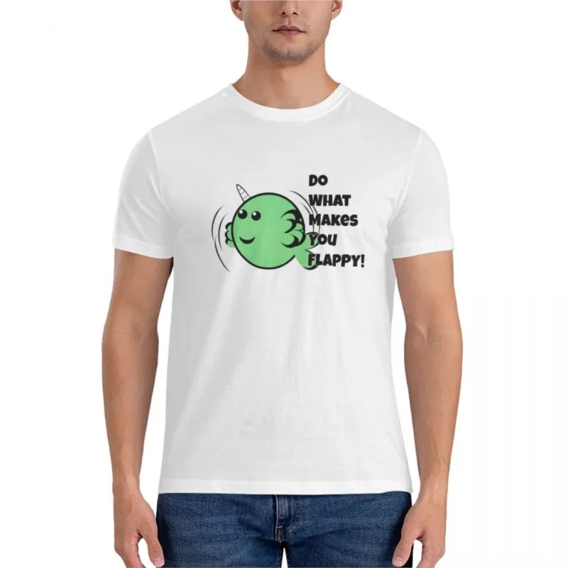 

brand men cotton t-shirt Flappy Narwhal Fitted T-Shirt Anime t-shirt t-shirt