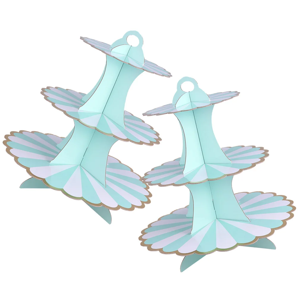 

2pcs Paper Cupcake Stand 3 Tier Paper Cake Stand Party Dessert Tray