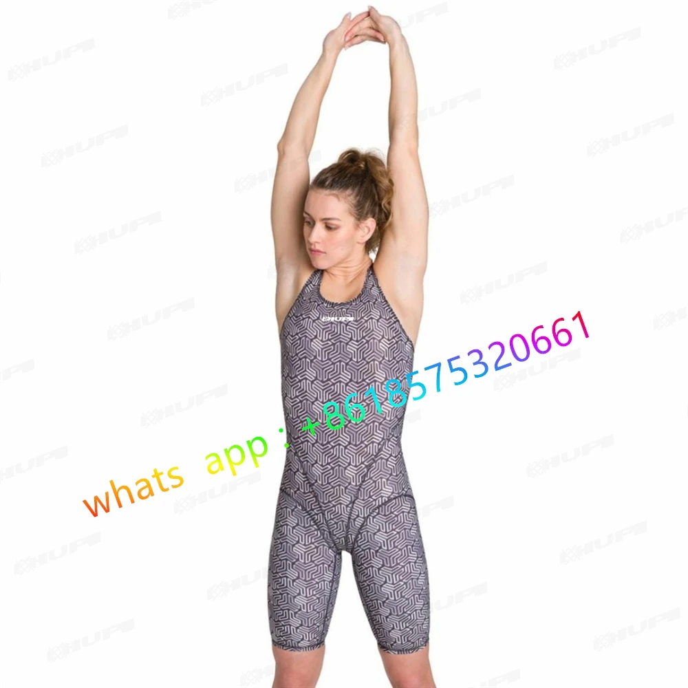 2023 Women Racing Swimsuit One Piece Professional Swimwear Quick Dry Bathing Suits Swimming Suit Long Knee Bodysuit Sportsuit