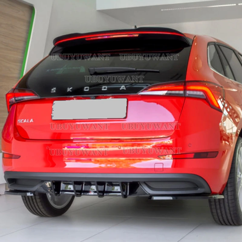 Задний спойлер на крышу UBUYUWANT для SKODA SCALA (2019-UP) блеск из АБС-пластика Черный