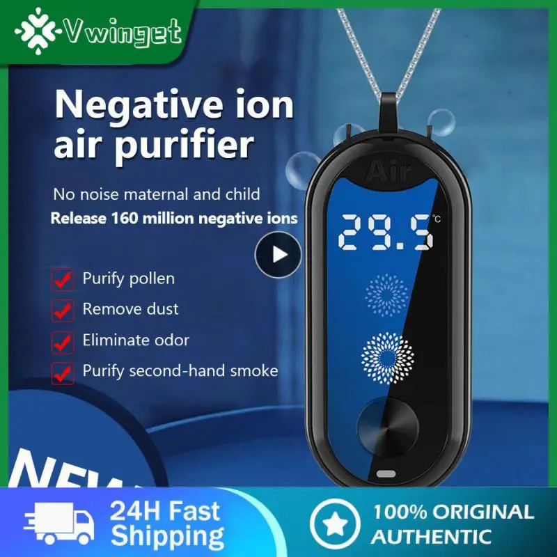 

2/3/5PCS Air Purification Temperature Measurement Purifier Wearable Sterilizer Usb Car Air Purifier Personal Smoke Remover Mini