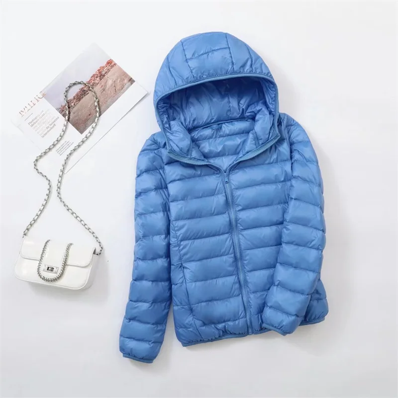 Ultra-light Plus Size Thin Down Jacket Women 2020 Autumn Winter Slim Short Hooded Warm White Duck Down Coat Women Outerwear