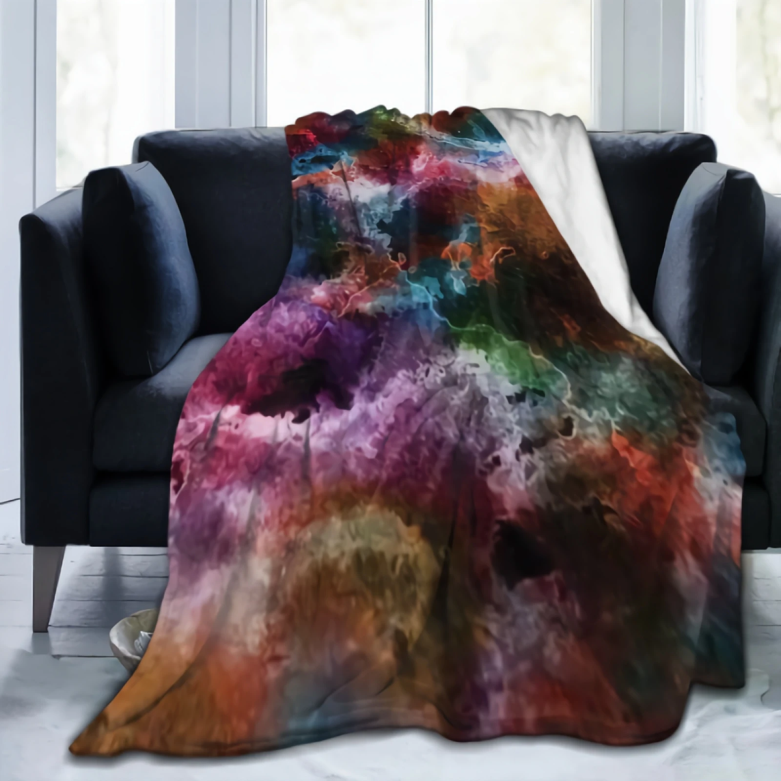 

Abstract Art Throw Blanket Super Soft Cozy Flannel Fleece Warm Colorful Marble Blanket Fuzzy Lightweight Throw for Bedding Couch
