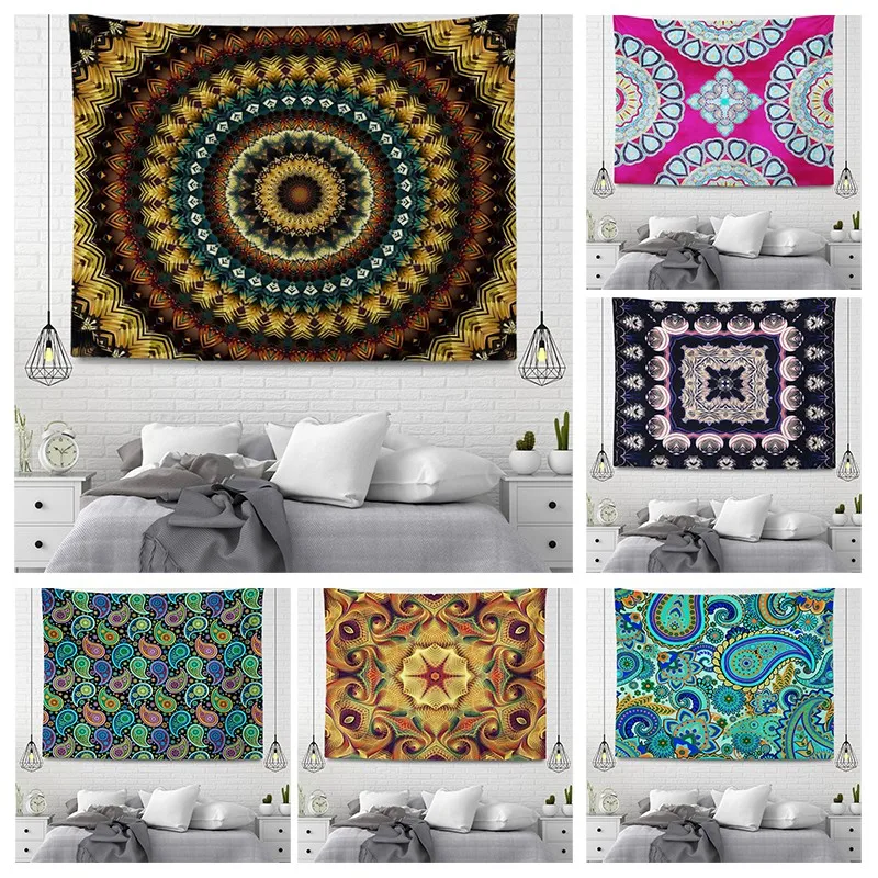 

Домашний декор, настенный гобелен, эстетические комнаты, аксессуары в стиле бохо, ткань, Осенний декор, винтажная спальня, мандала, макраме, Настенная подвеска